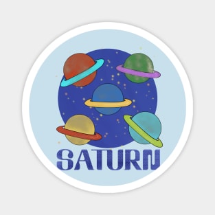 Saturn Planet pattern Magnet